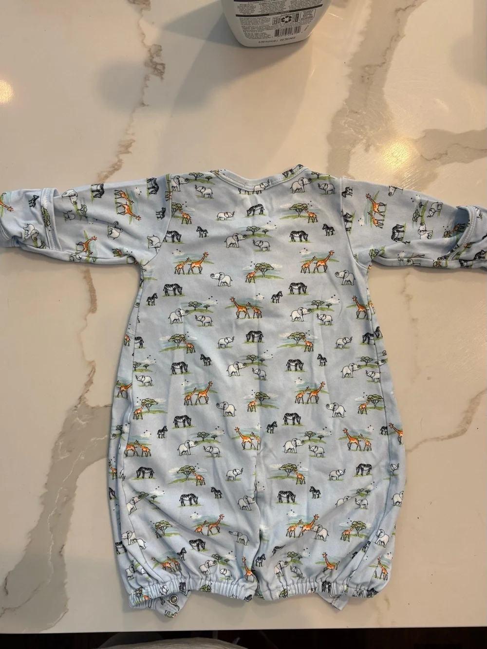 Kissy Kissy Blue Safari Animal Snap Front Footie